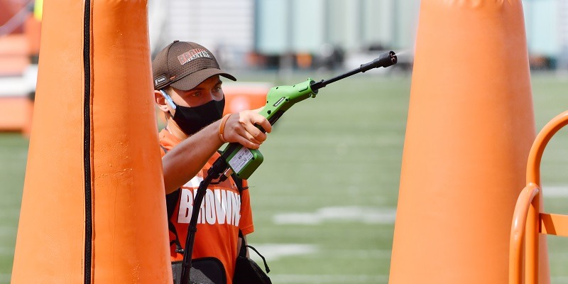 Cleveland Browns, COVID, disinfect, virus