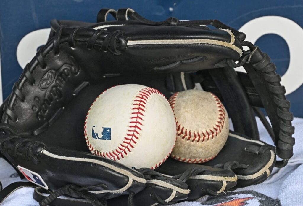 general view baseball glove