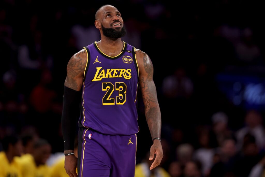 LeBron James reacts