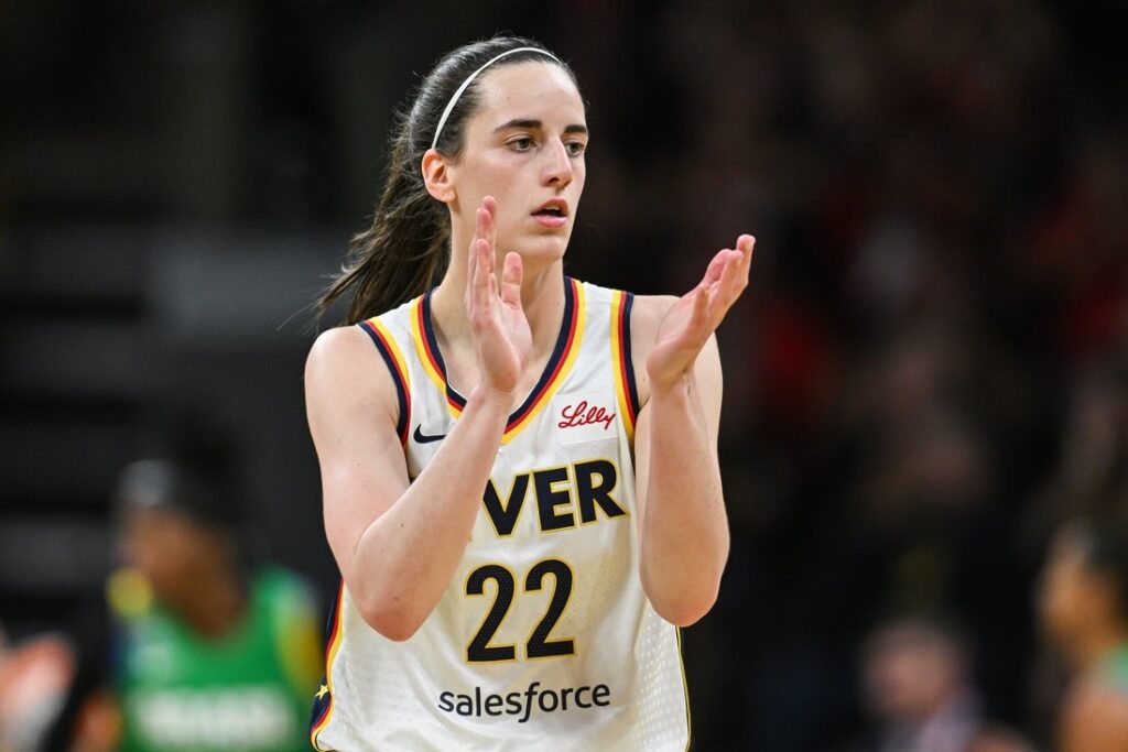 Caitlin Clark reacts