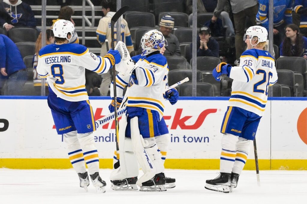 sabres, blues
