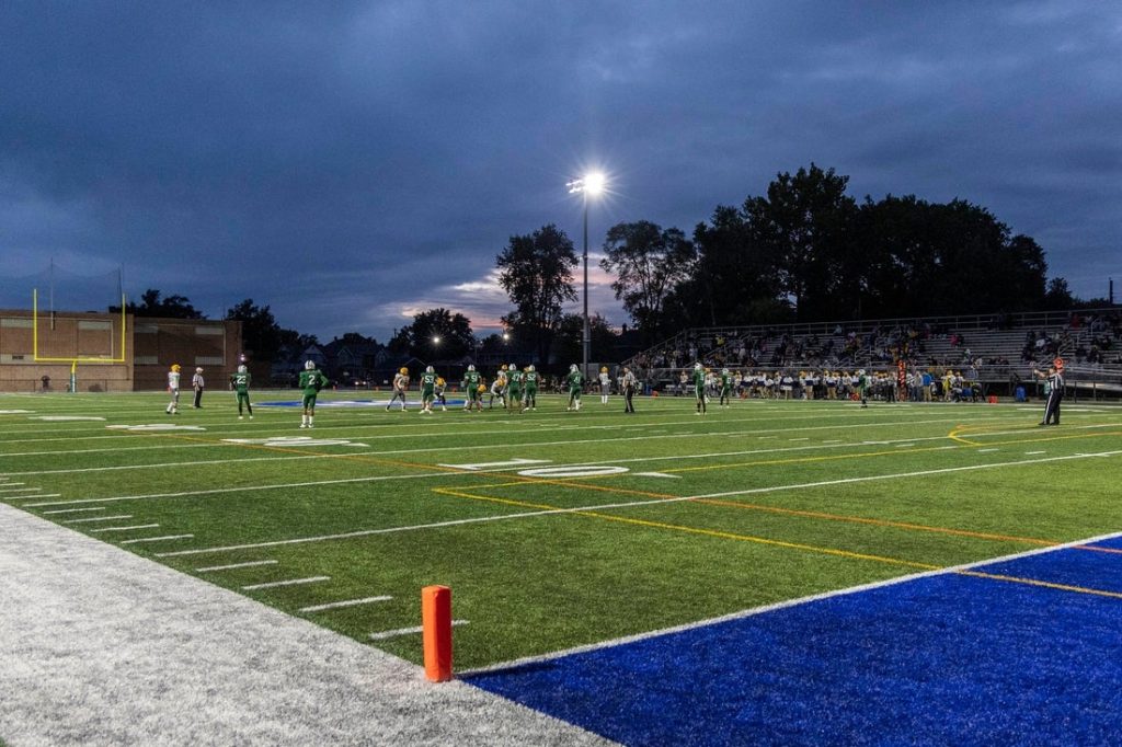 high school football field general view